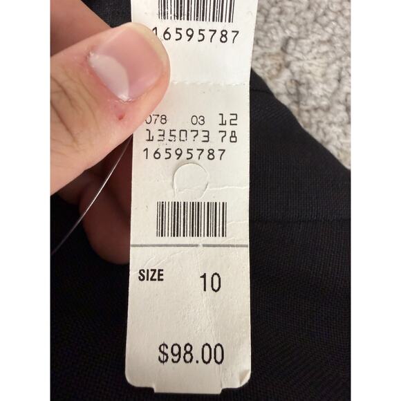 NEW Talbots Size 10 Irish Linen Flat Front Straight Leg Pants Black Zip NWT - Picture 9 of 10